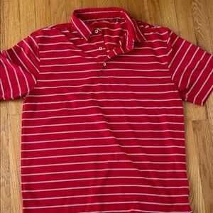 Men's Red Striped Polo Shirt